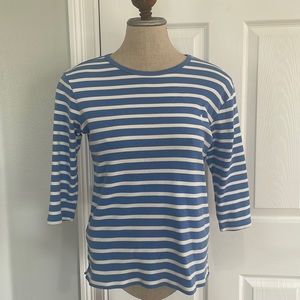 Vintage 1990s Ralph Lauren top striped blue white 100% cotton women’s size M